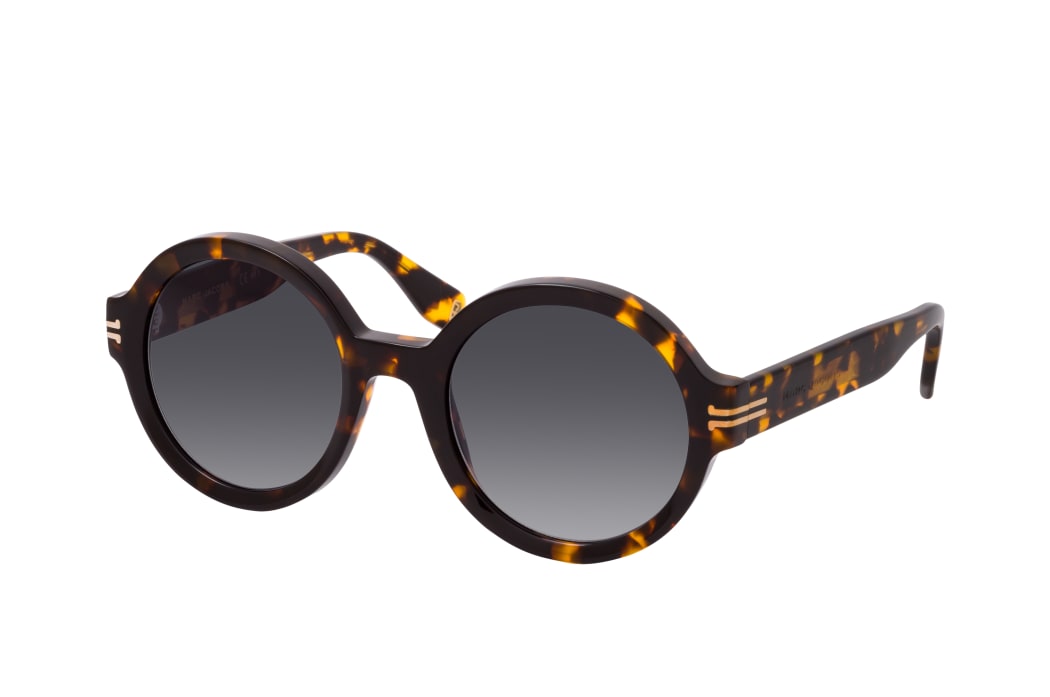 Marc Jacobs runde Sonnenbrille wollwei\u00df-braun Leomuster Casual-Look Accessoires Sonnenbrillen runde Sonnenbrillen 