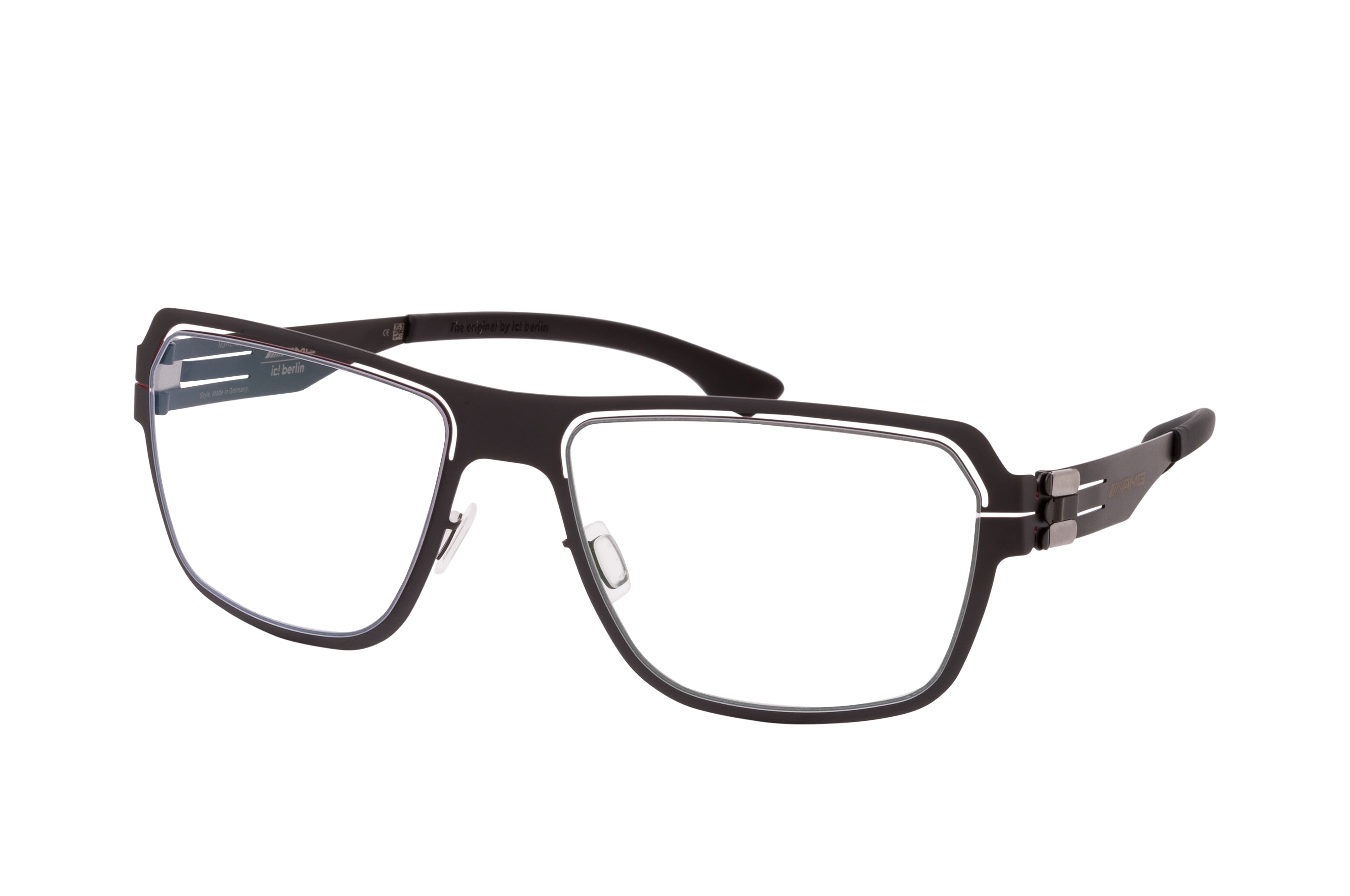 Lunettes De Soleil Ic! Berlin Justin H – Noir/gris/rose, Homme/femme, Design Rayé