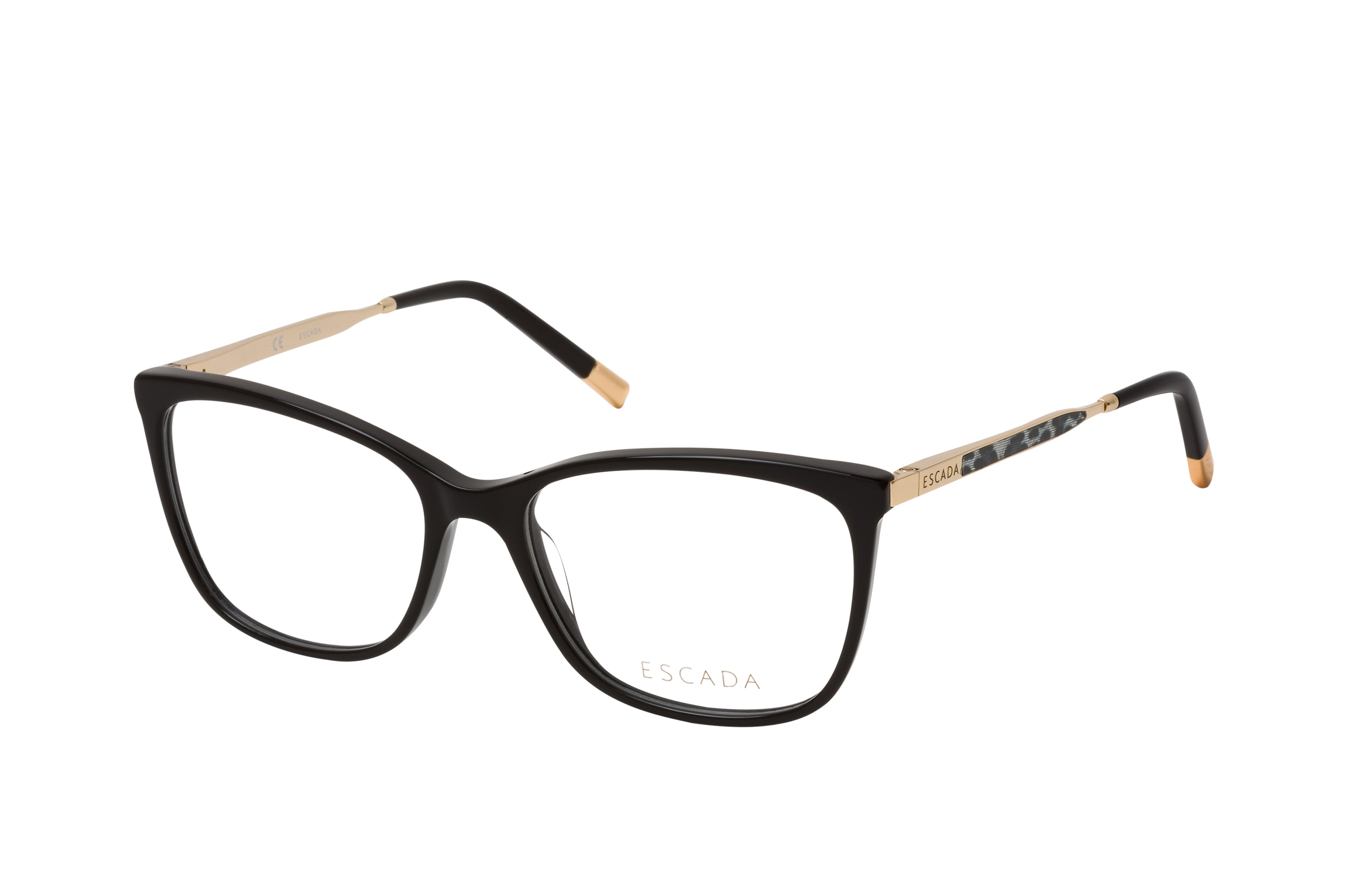 Monture De Lunettes Escada Modèle VESB25 - Acétate Noire Ovale - Vintage - Neuf Avec Défauts (modèle Présentation)