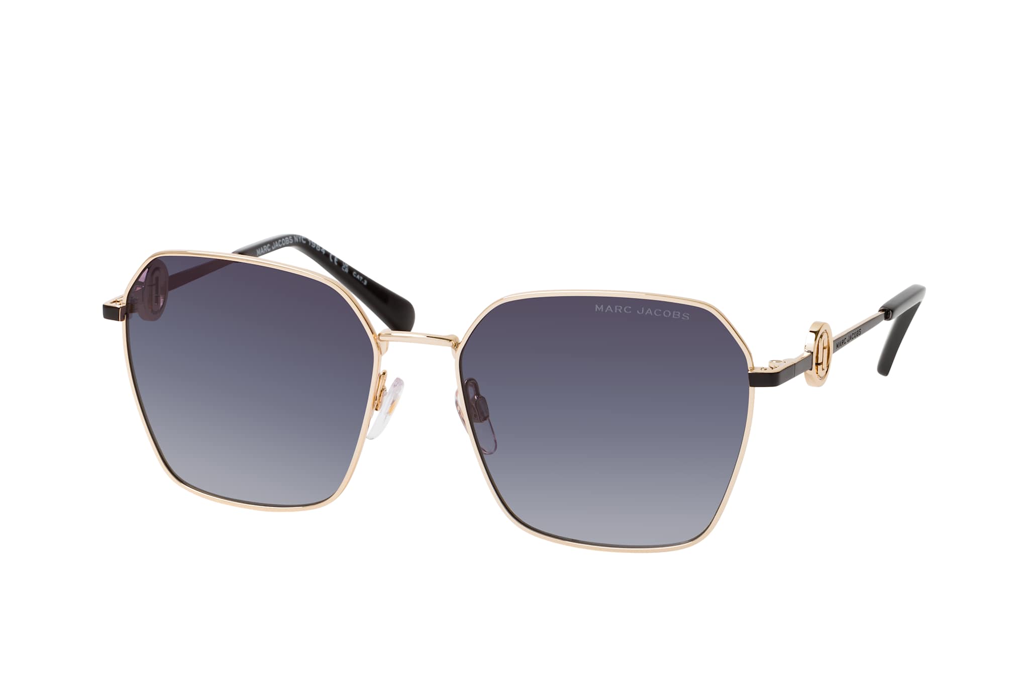 Marc Jacobs Fyrkantig Dam Guld Svart Mörkgrå Gradient MARC 729/S solglasögon – bild 3