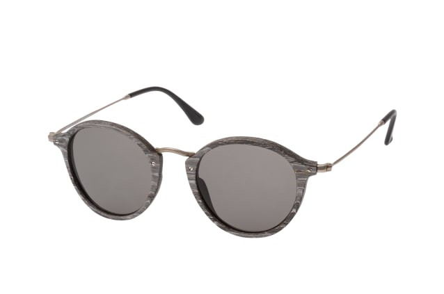WOOD FELLAS Nymphenburg 10760 chalk oak S, ROUND Sunglasses, UNISEX, available with prescription