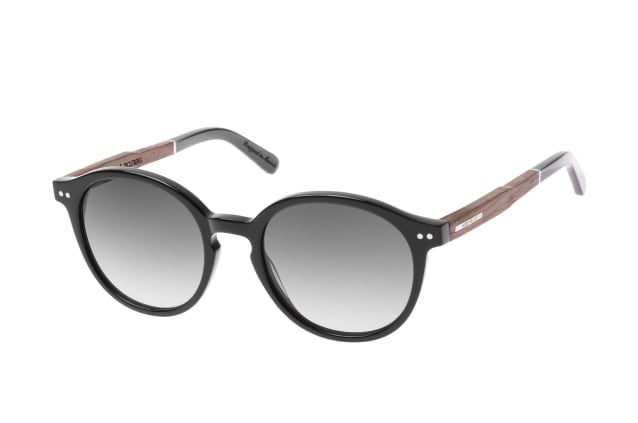 WOOD FELLAS Trostberg 10777 black oak, ROUND Sunglasses, UNISEX, available with prescription
