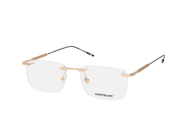 MONTBLANC MB 0049O 002, including lenses, RECTANGLE Glasses, MALE