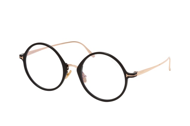 Tom Ford FT 5703-B 001, including lenses, ROUND Glasses, FEMALE