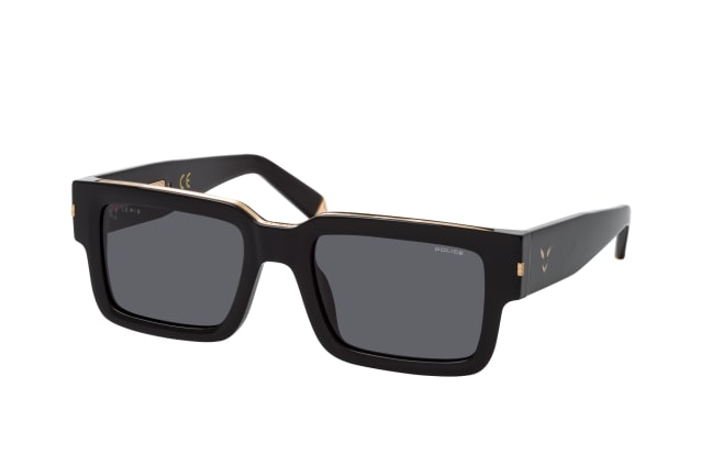 Police SPLE 14 0BLK, RECTANGLE Sunglasses, MALE