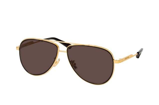 Bottega Veneta BV 1240S 001, AVIATOR Sunglasses, MALE