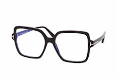 Tom Ford FT 6063 001, inkl. Gläser, Quadratische Brille, Damen