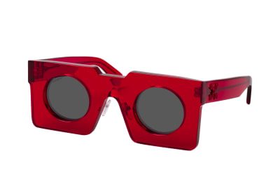 OFF-WHITE Mercer Cut-Out Square Frame Sunglasses White/Red (OERI026S22PLA0010107)
